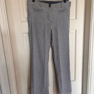 J Jill Striped Linen Stretch Pants sz 6